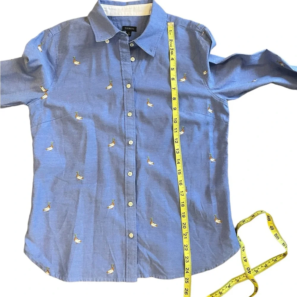 TALBOTS Mallard Duck Novelty Embroidered Button Down Shirt - Picture 14 of 14